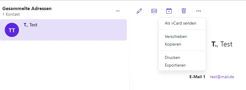 Kontakt verschieben oder kopieren Kontakt verschieben oder kopieren