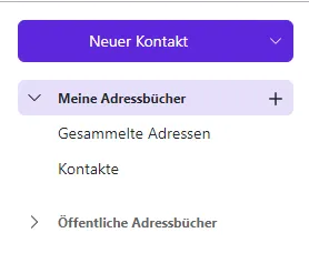 Adressbuch-Ordneransicht Adressbuch-Ordneransicht