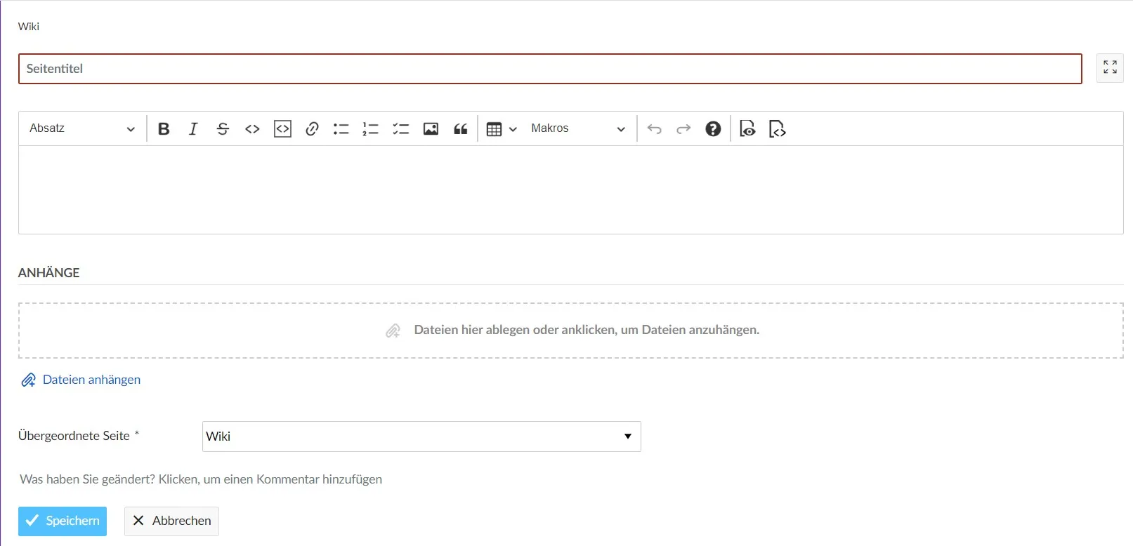 Neue Wiki-Seite erstellen Neue Wiki-Seite erstellen