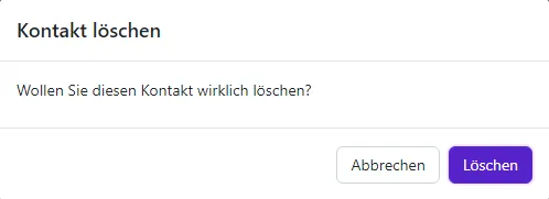 Kontakt löschen Kontakt löschen