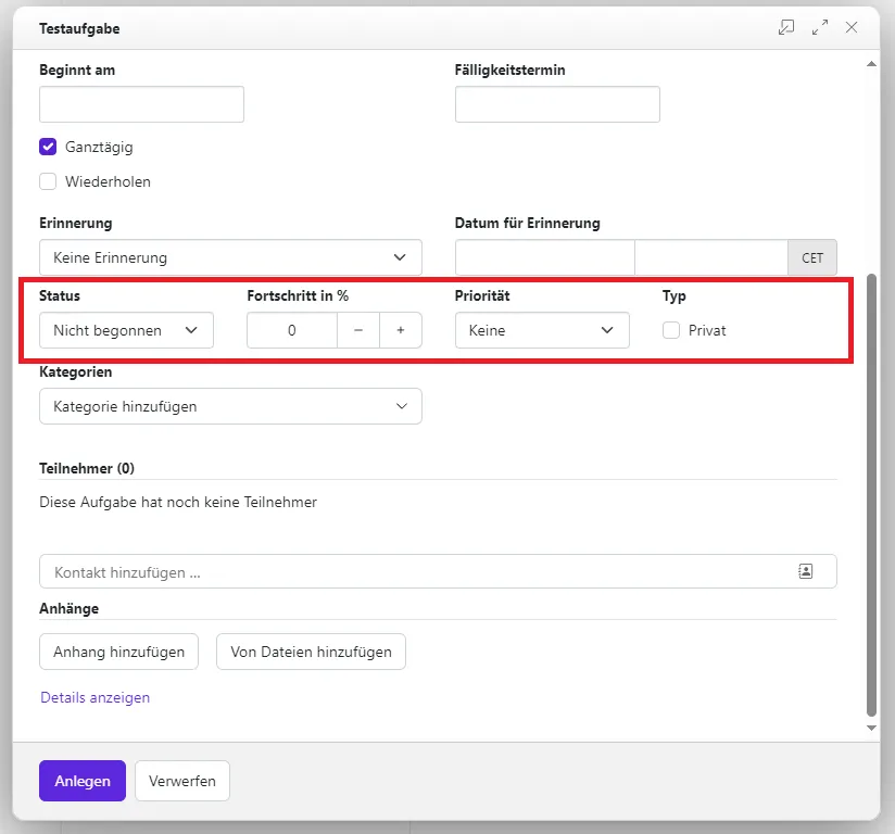 Statusangabe Statusangabe