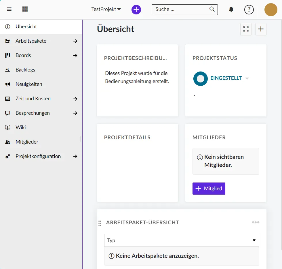 Übersichtseite Übersichtseite