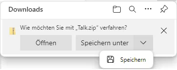 Speicheroptionen Speicheroptionen