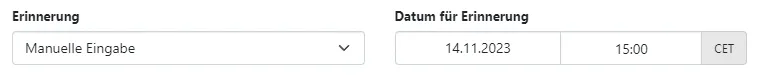 Zeitangabe Erinnerung Zeitangabe Erinnerung