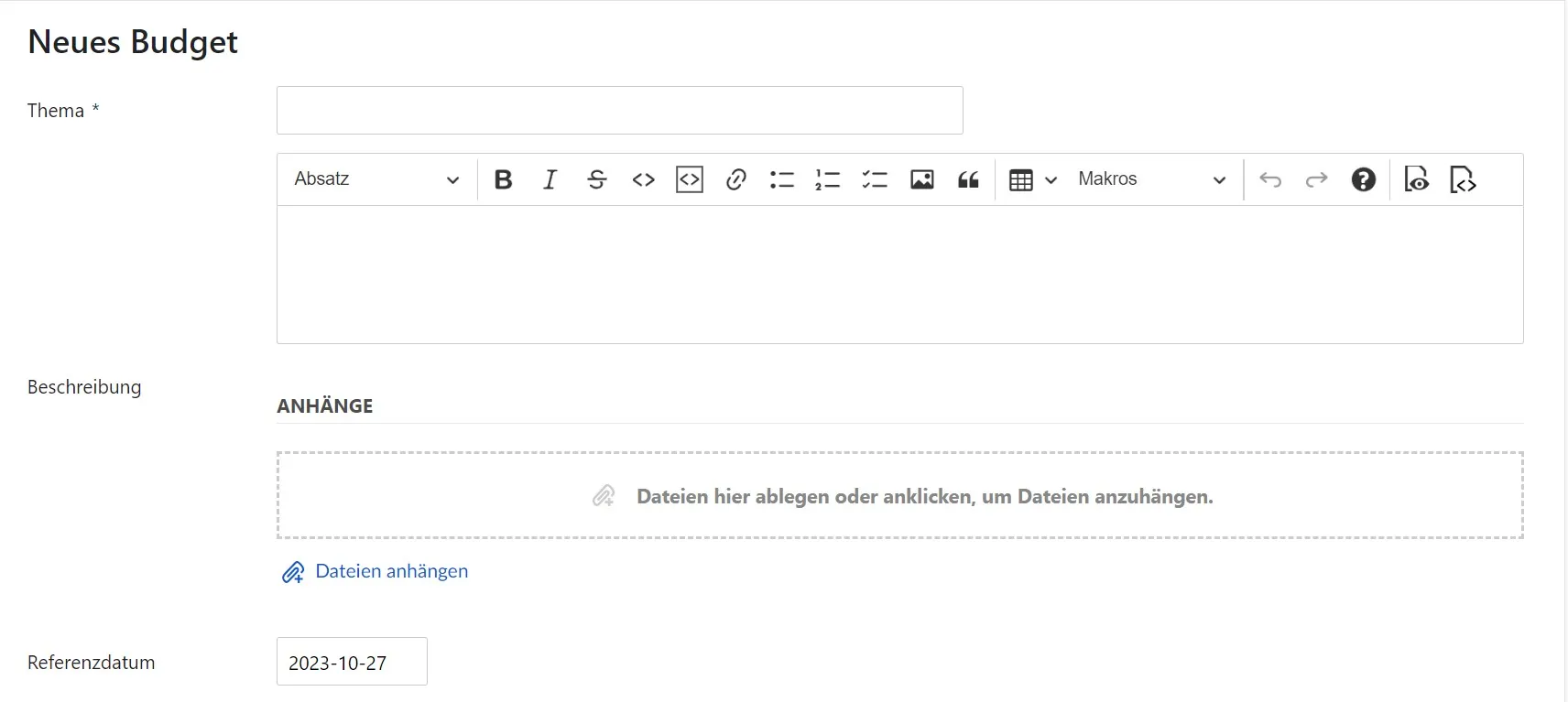 Neues Budget Neues Budget