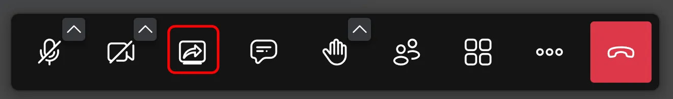 Symbolleiste: Bildschirm freigeben Symbolleiste: Bildschirm freigeben
