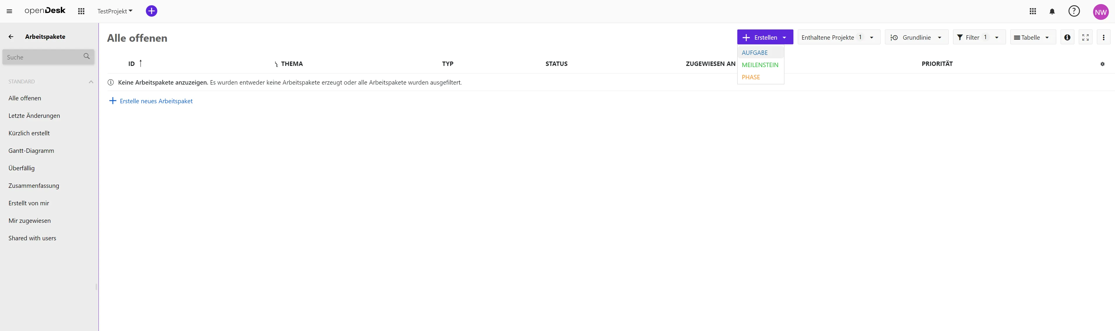 Übersicht Arbeitspakete Übersicht Arbeitspakete