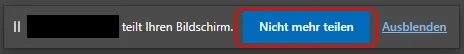 Nicht mehr teilen Button Nicht mehr teilen Button