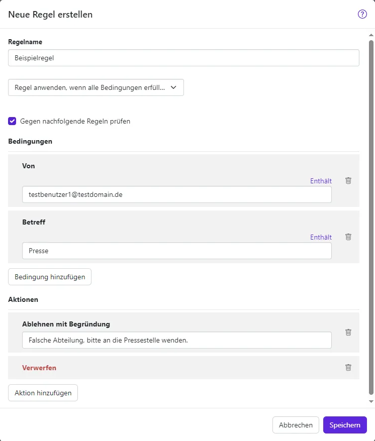 Beispielregel Beispielregel