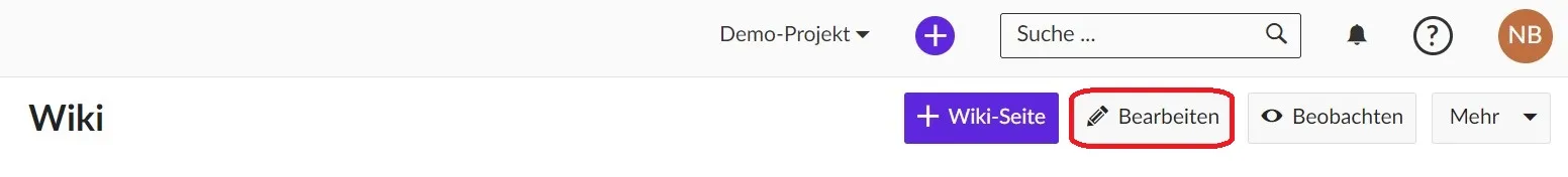 Wiki-Seite bearbeiten Wiki-Seite bearbeiten
