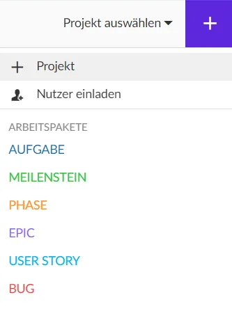 Pluszeichen-Menü Pluszeichen-Menü