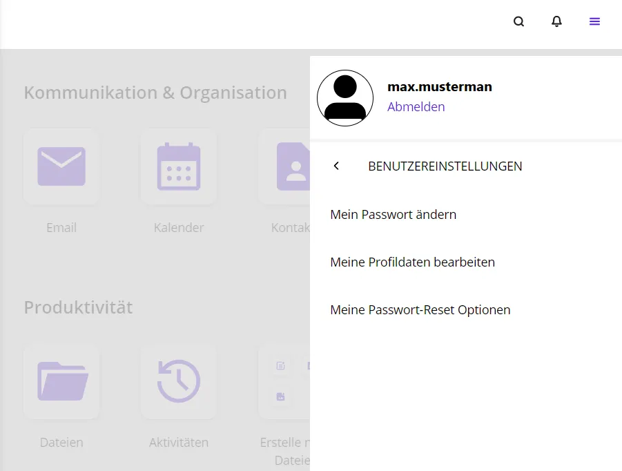 Benutzereinstellungen Benutzereinstellungen