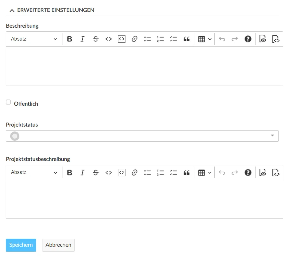Erweiterte Einstellungen Erweiterte Einstellungen