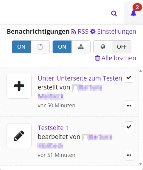 Kontextmenü Benachrichtigungen Das Kontextmenü für Benachrichtigungen in der Menüleiste
