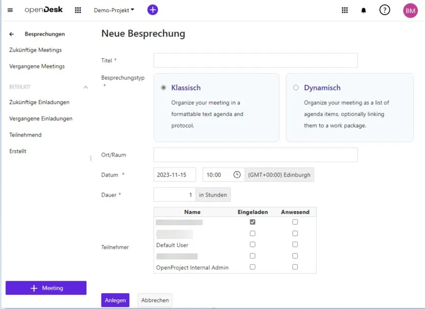 Meeting-erstellen Meeting-erstellen