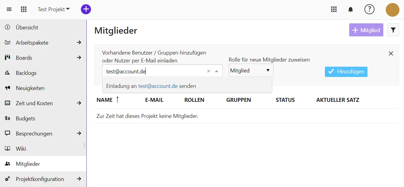 Neue Mitglieder einladen Neue Mitglieder einladen