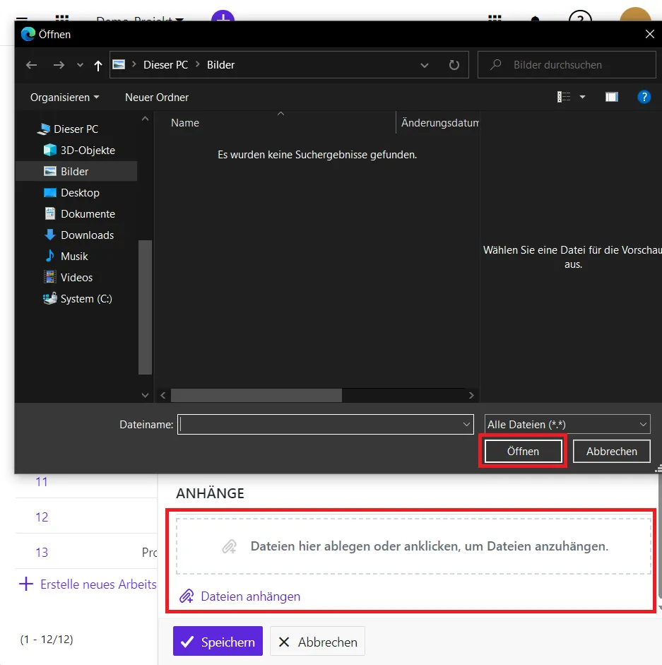 Dateien hochladen Dateien hochladen