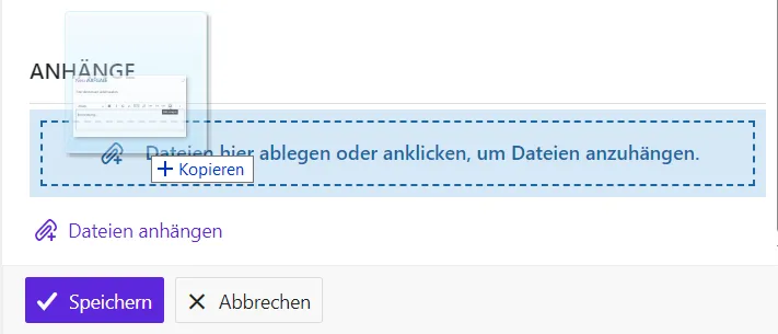 Datei hinzufügen per Drag & Drop Datei hinzufügen per Drag & Drop
