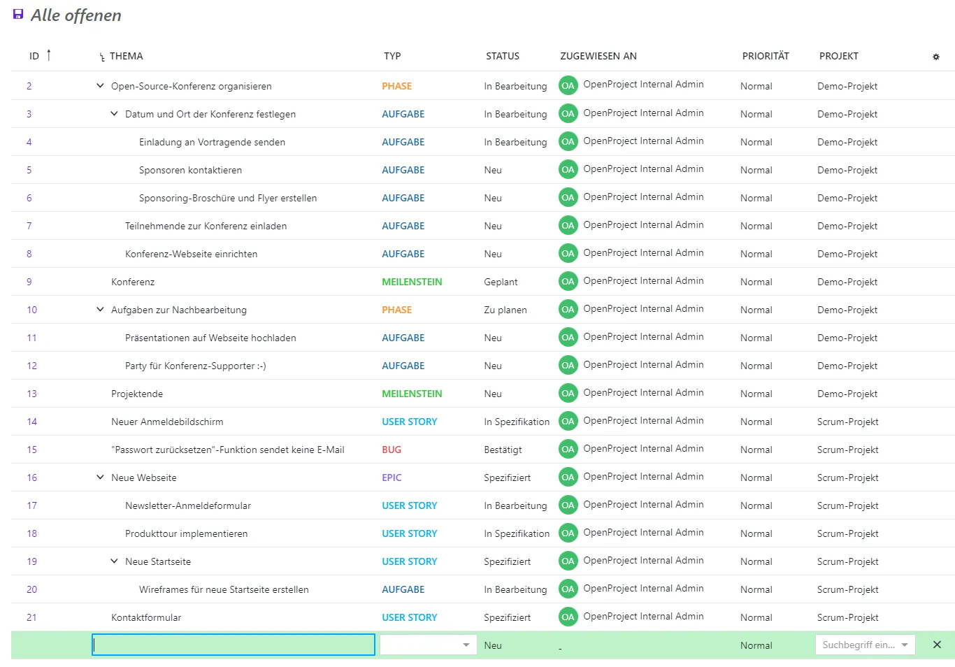 Attribute pflegen Attribute pflegen