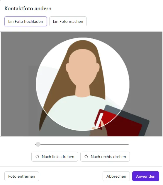 Kontaktfoto bearbeiten Kontaktfoto bearbeiten