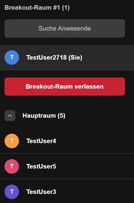 Breakout-Raum verlassen Breakout-Raum verlassen