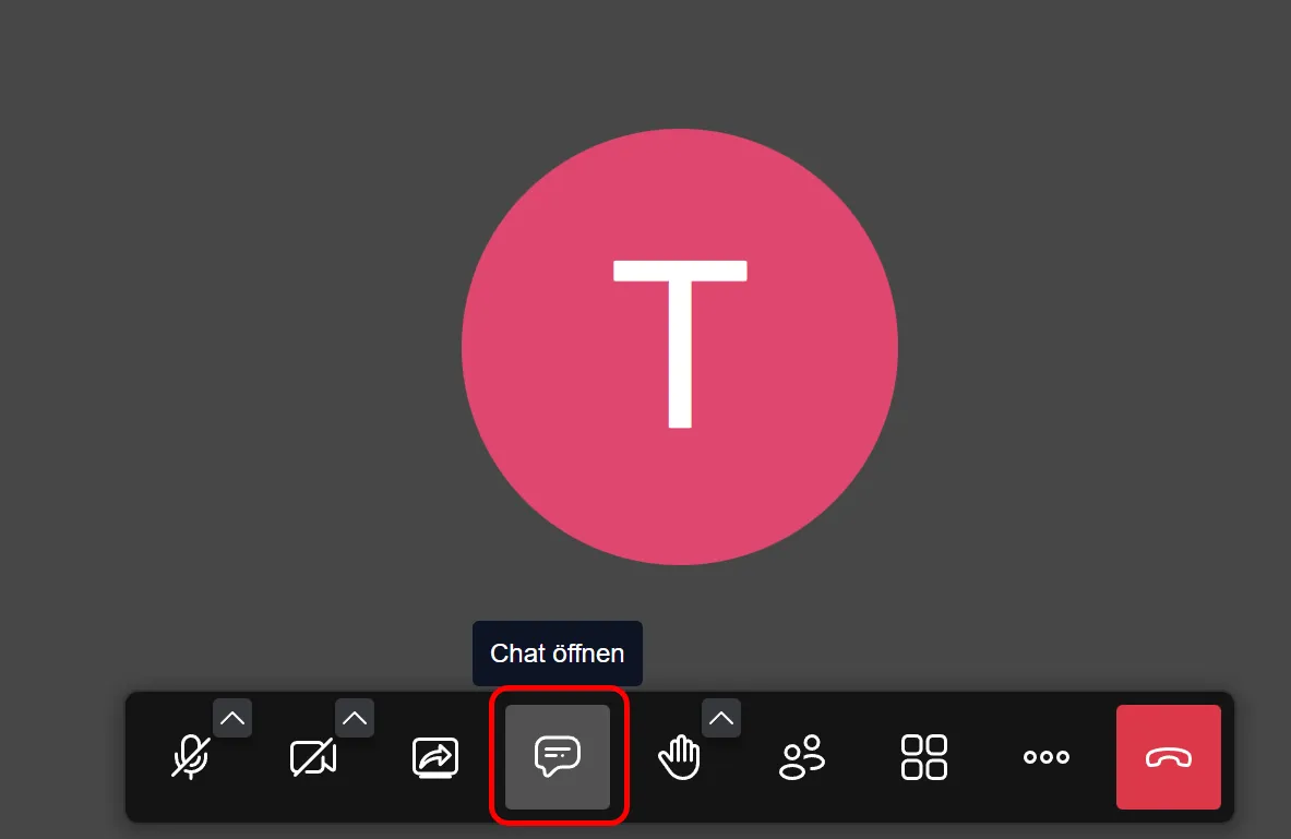 Symbolleiste: Chat öffnen Symbolleiste: Chat öffnen