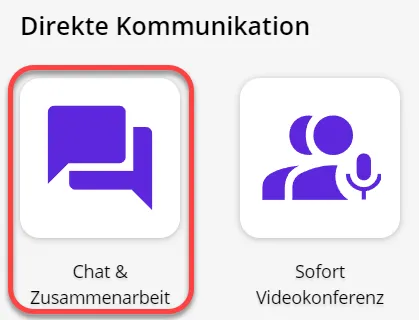 Chat & Zusammenarbeit in der Modulübersicht