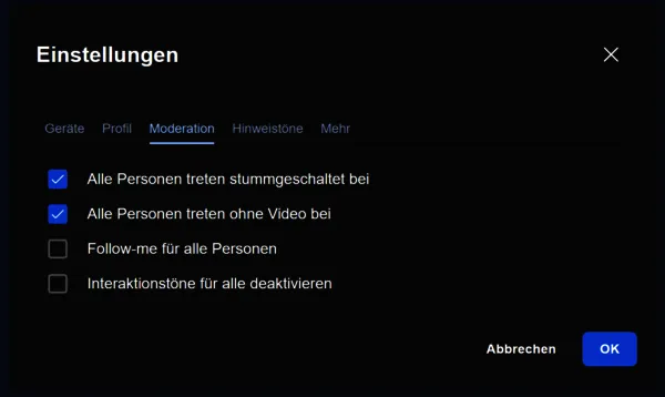 Fenster: Einstellungen Fenster: Einstellungen