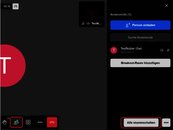 Alle stummschalten Alle stummschalten