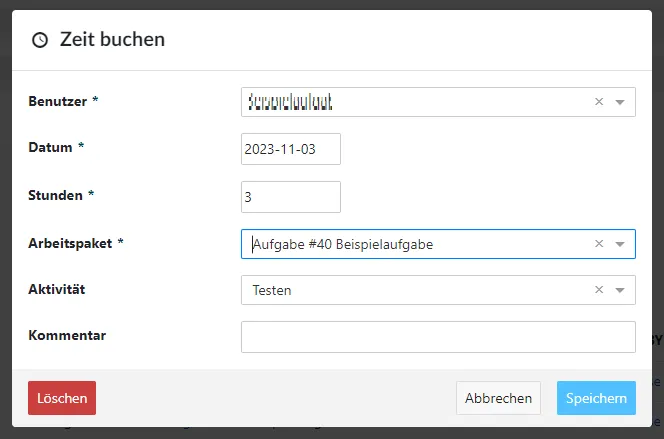Zeiteintrag bearbeiten Zeiteintrag bearbeiten