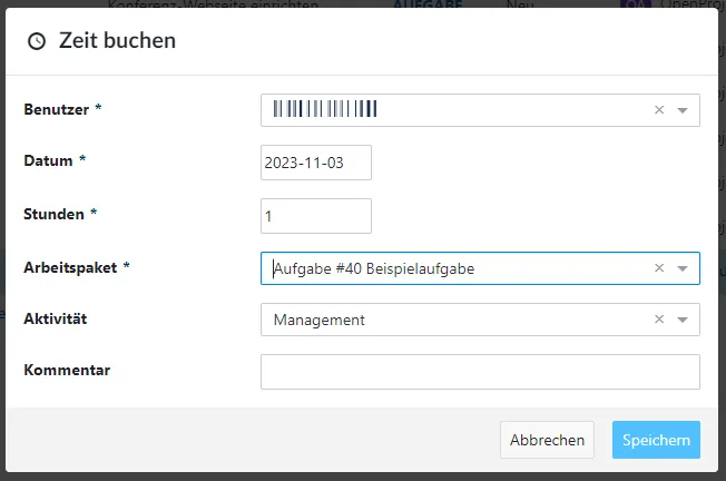 Zeit buchen Zeit buchen