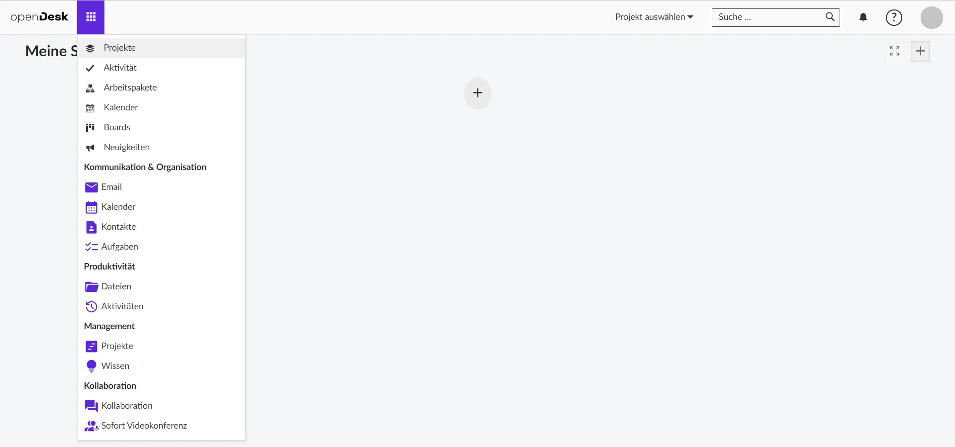 Modul-Übersicht Reiter mit Übersicht der Module