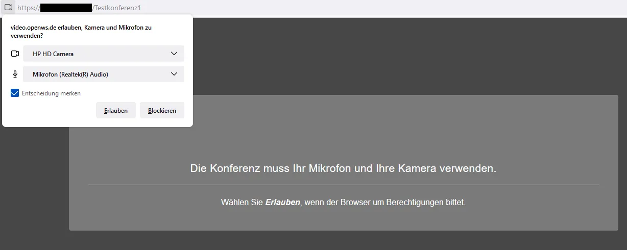 Verwendung von Mikrofon und Kamera zulassen Verwendung von Mikrofon und Kamera zulassen