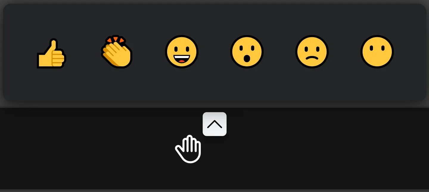 Hand-Symbol und Reaktionen Hand-Symbol und Reaktionen
