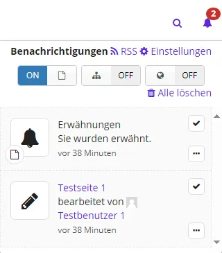 Erwähnungen Benachrichtigung über eine Erwähnung