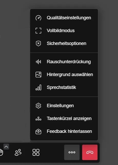 Auswahl weitere Einstellungen Auswahl weitere Einstellungen