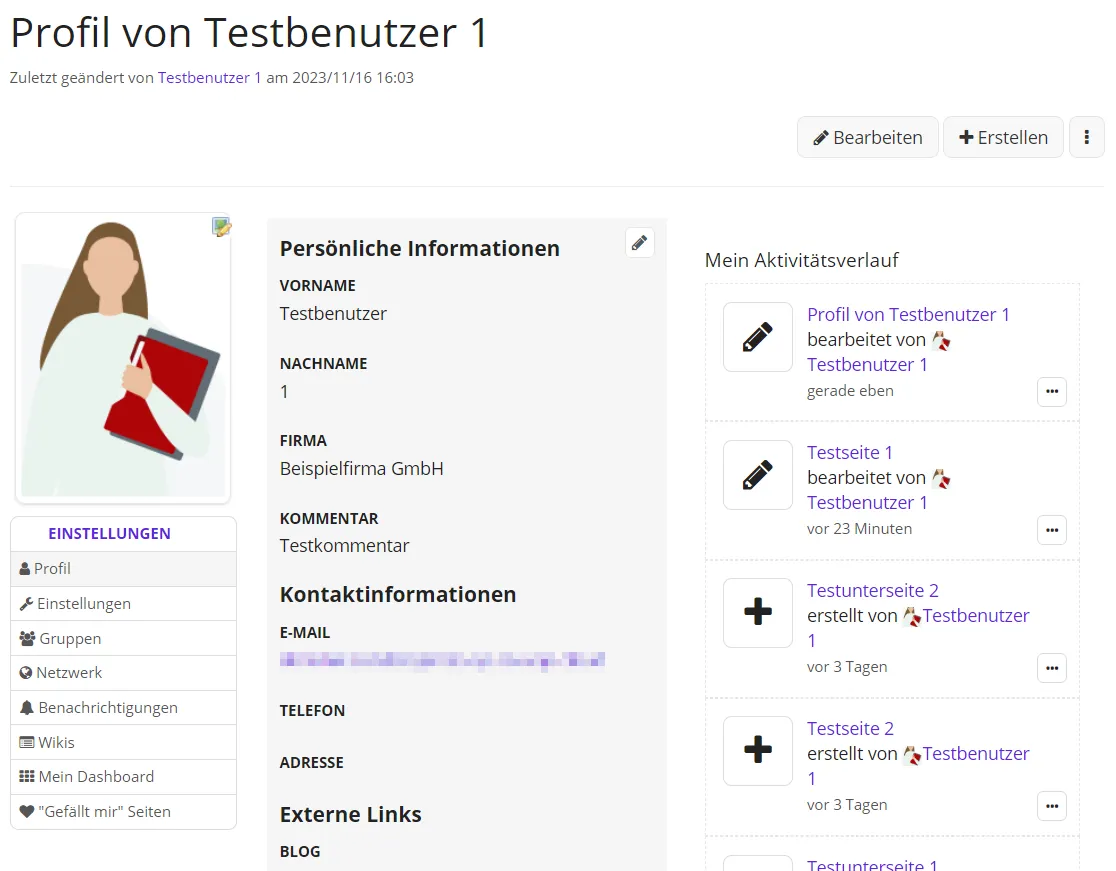 Die Profilansicht im Überblick Die Profilansicht im Überblick