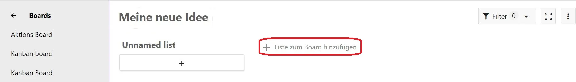 Liste hinzufügen Liste hinzufügen